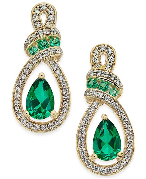 macy's emerald earrings|14k emerald earrings.